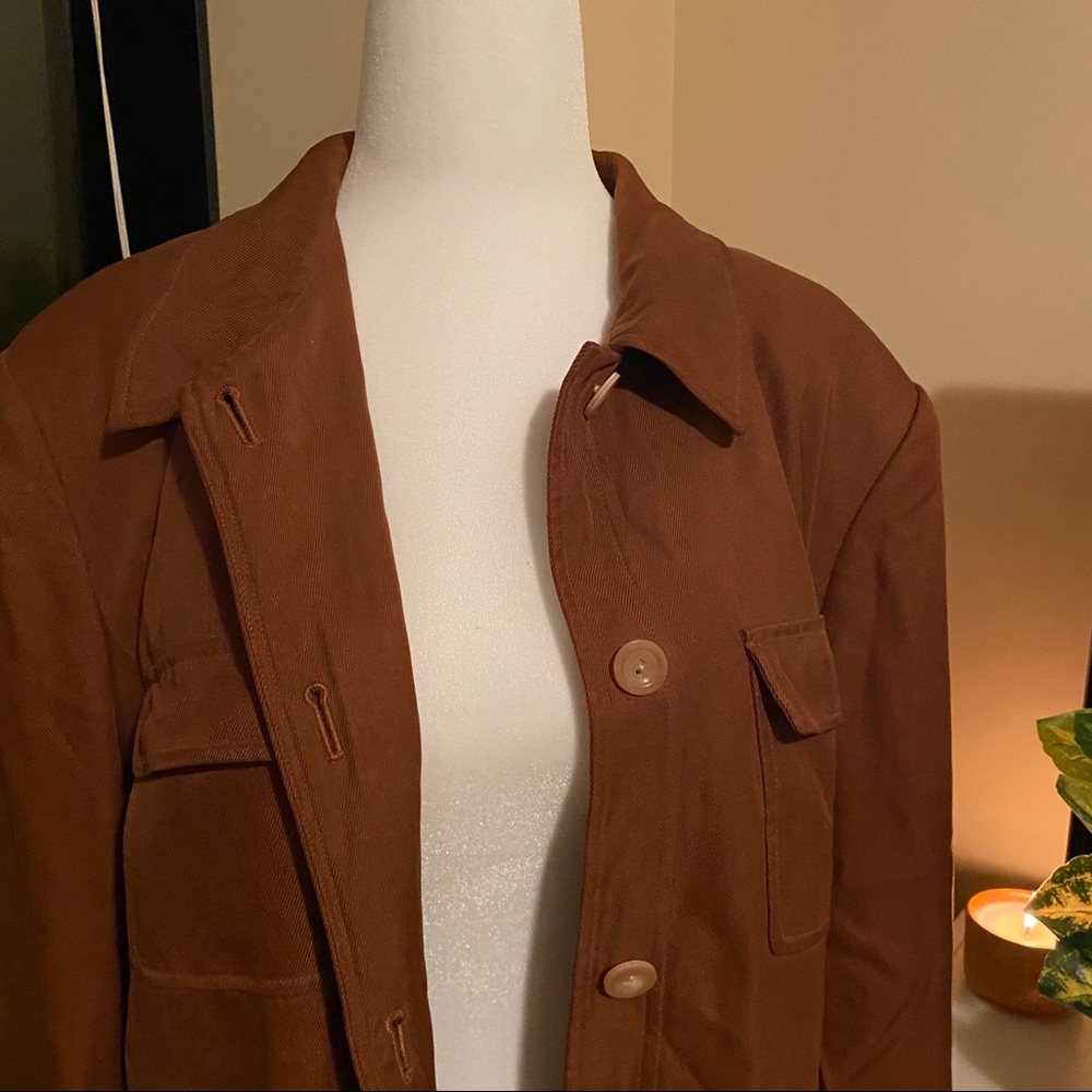 Talbots Brown Lightweight Button Up Jacket - image 2